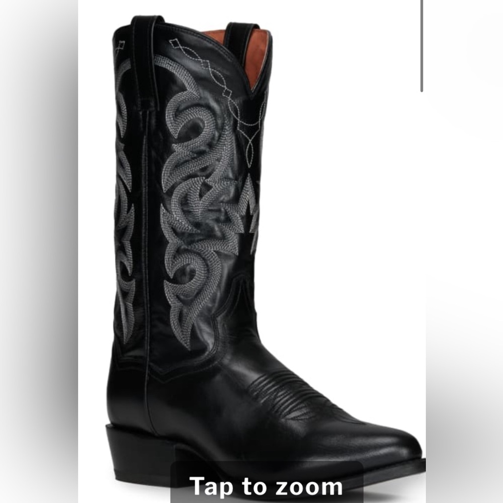 Dan Post Men's Black Marble Round Toe Cowboy Boot